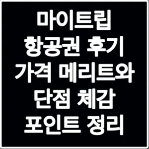 마이트립 항공권 후기 가격 메리트와 단점 체감 포인트 정리