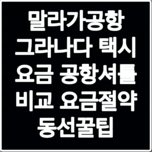 말라가공항 그라나다 택시 요금 공항셔틀 비교 요금절약 동선꿀팁