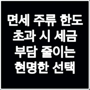 면세 주류 한도 초과 시 세금 부담 줄이는 현명한 선택