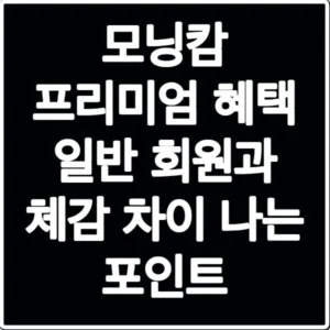 모닝캄 프리미엄 혜택 일반 회원과 체감 차이 나는 포인트