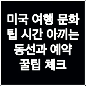 미국 여행 문화 팁 시간 아끼는 동선과 예약 꿀팁 체크