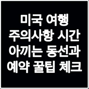 미국 여행 주의사항 시간 아끼는 동선과 예약 꿀팁 체크