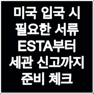 미국 입국 시 필요한 서류 ESTA부터 세관 신고까지 준비 체크