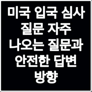 미국 입국 심사 질문 자주 나오는 질문과 안전한 답변 방향