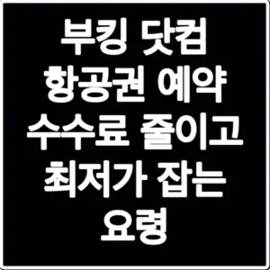 부킹 닷컴 항공권 예약 수수료 줄이고 최저가 잡는 요령