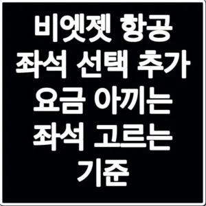 비엣젯 항공 좌석 선택 추가 요금 아끼는 좌석 고르는 기준