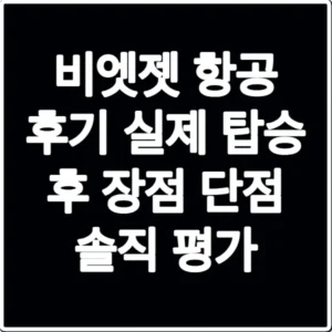 비엣젯 항공 후기 실제 탑승 후 장점 단점 솔직 평가