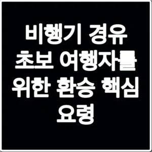 비행기 경유 초보 여행자를 위한 환승 핵심 요령