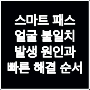 스마트 패스 얼굴 불일치 발생 원인과 빠른 해결 순서