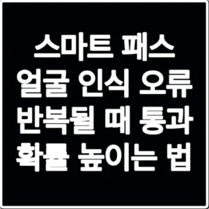 스마트 패스 얼굴 인식 오류 반복될 때 통과 확률 높이는 법
