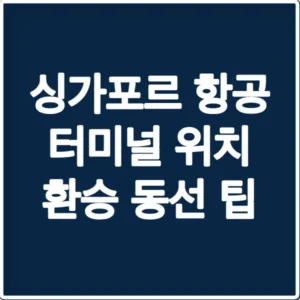 싱가포르 항공 터미널 위치 환승 동선 팁