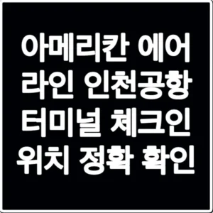 아메리칸 에어 라인 인천공항 터미널 체크인 위치 정확 확인