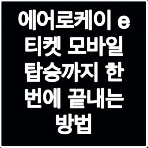 에어로케이 e 티켓 모바일 탑승까지 한 번에 끝내는 방법