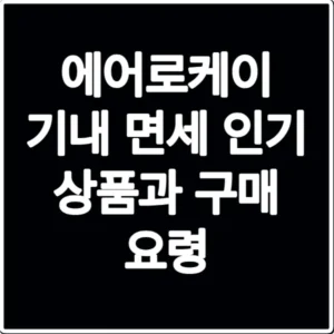 에어로케이 기내 면세 인기 상품과 구매 요령
