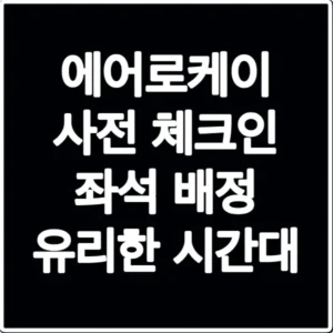 에어로케이 사전 체크인 좌석 배정 유리한 시간대