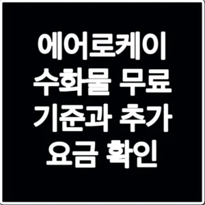 에어로케이 수화물 무료 기준과 추가 요금 확인