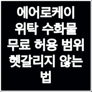 에어로케이 위탁 수화물 무료 허용 범위 헷갈리지 않는 법