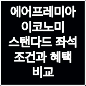 에어프레미아 이코노미 스탠다드 좌석 조건과 혜택 비교
