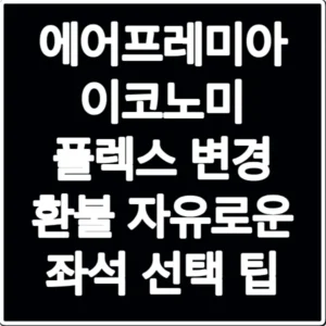 에어프레미아 이코노미 플렉스 변경 환불 자유로운 좌석 선택 팁