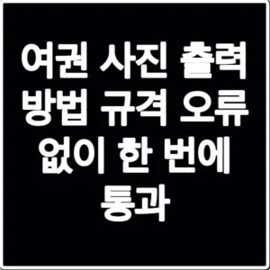 여권 사진 출력 방법 규격 오류 없이 한 번에 통과