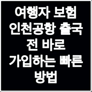 여행자 보험 인천공항 출국 전 바로 가입하는 빠른 방법