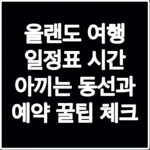 올랜도 여행 일정표 시간 아끼는 동선과 예약 꿀팁 체크