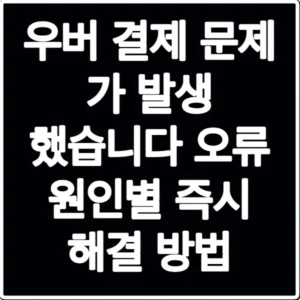우버 결제 문제 가 발생 했습니다 오류 원인별 즉시 해결 방법
