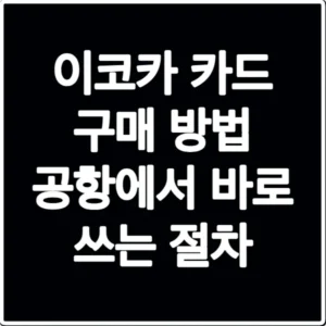 이코카 카드 구매 방법 공항에서 바로 쓰는 절차