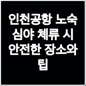 인천공항 노숙 심야 체류 시 안전한 장소와 팁