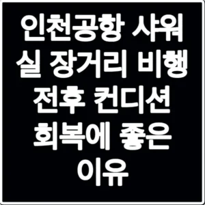 인천공항 샤워 실 장거리 비행 전후 컨디션 회복에 좋은 이유