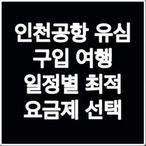 인천공항 유심 구입 여행 일정별 최적 요금제 선택