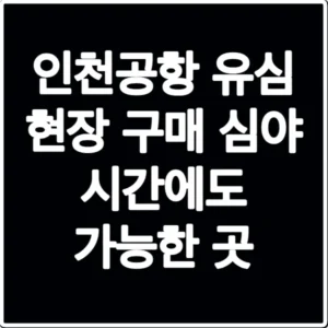 인천공항 유심 현장 구매 심야 시간에도 가능한 곳