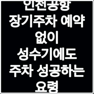 인천공항 장기주차 예약 없이 성수기에도 주차 성공하는 요령