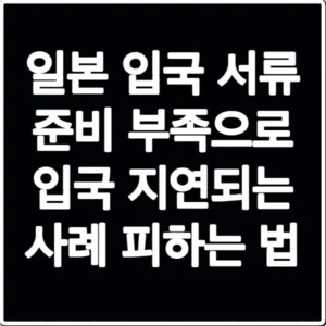 일본 입국 서류 준비 부족으로 입국 지연되는 사례 피하는 법
