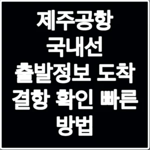 제주공항 국내선 출발정보 도착 결항 확인 빠른 방법