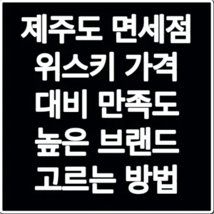 제주도 면세점 위스키 가격 대비 만족도 높은 브랜드 고르는 방법