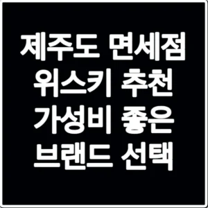 제주도 면세점 위스키 추천 가성비 좋은 브랜드 선택