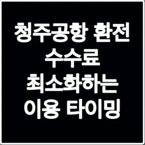 청주공항 환전 수수료 최소화하는 이용 타이밍