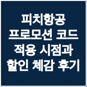피치항공 프로모션 코드 적용 시점과 할인 체감 후기